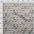 thumbnail image 3 of oneOone Cotton Cambric Gray Fabric Dog Sketch Sewing Material Print Fabric By The Yard 42 Inch Wide, 3 of 5