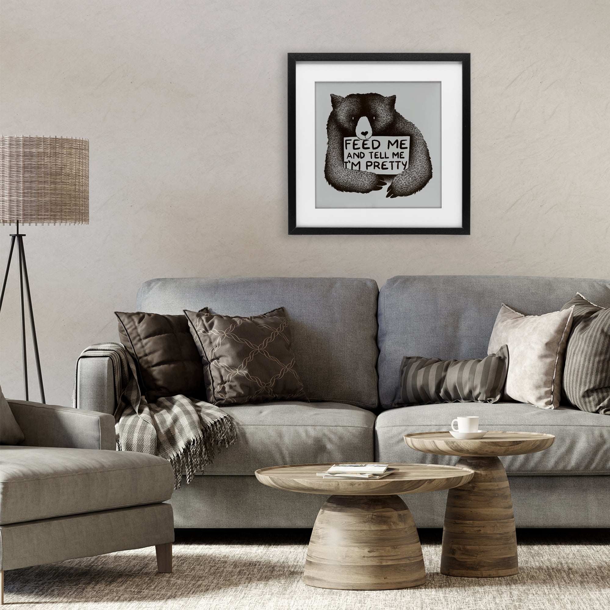 Stupell Industries Feed & Tell Me I'm Pretty Black Framed Print Under Glass, design by Tobe Fonseca