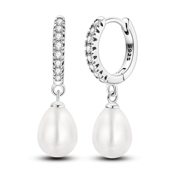NARMO Original 925 Sterling Silver Hoop Earrings AAA CZ Shining Water Droplets for Women Jewelry Birthday Gift