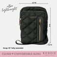 thumbnail image 5 of Kedzie Cloud 9 Convertible Quilted Puffer Sling Crossbody Bag, Black (Women's), 5 of 9