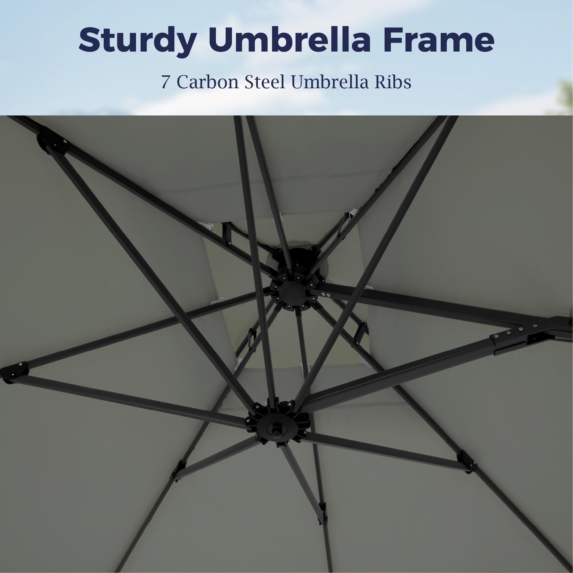Alpha Joy 12x9ft Outdoor Patio Umbrella Large Rectangle Offset Cantilever Double Umbrella with 360°Rotation, Charcoal Gray