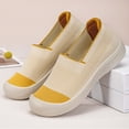 thumbnail image 4 of HTHLVMD Comfortable Walking Sneakers for Women, Women's Lightweight Slip-On Shoes, Women's Casual Slip-On Loafers Comfortable Round Toe Flat Shoes for Daily Wear and Travel, Yellow 8, 4 of 6