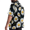 thumbnail image 3 of Daisy Men's Short Sleeve Hawaiian Poplin Shirt - Casual Printed Button Down Summer Beach Shirt for Men, 3 of 6