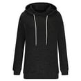 thumbnail image 6 of Timegard Hoodies for Women Ribbed Drawstring Mid Long Sweaters Pullover Fall Casual Comfy Tops Blouse, 6 of 6