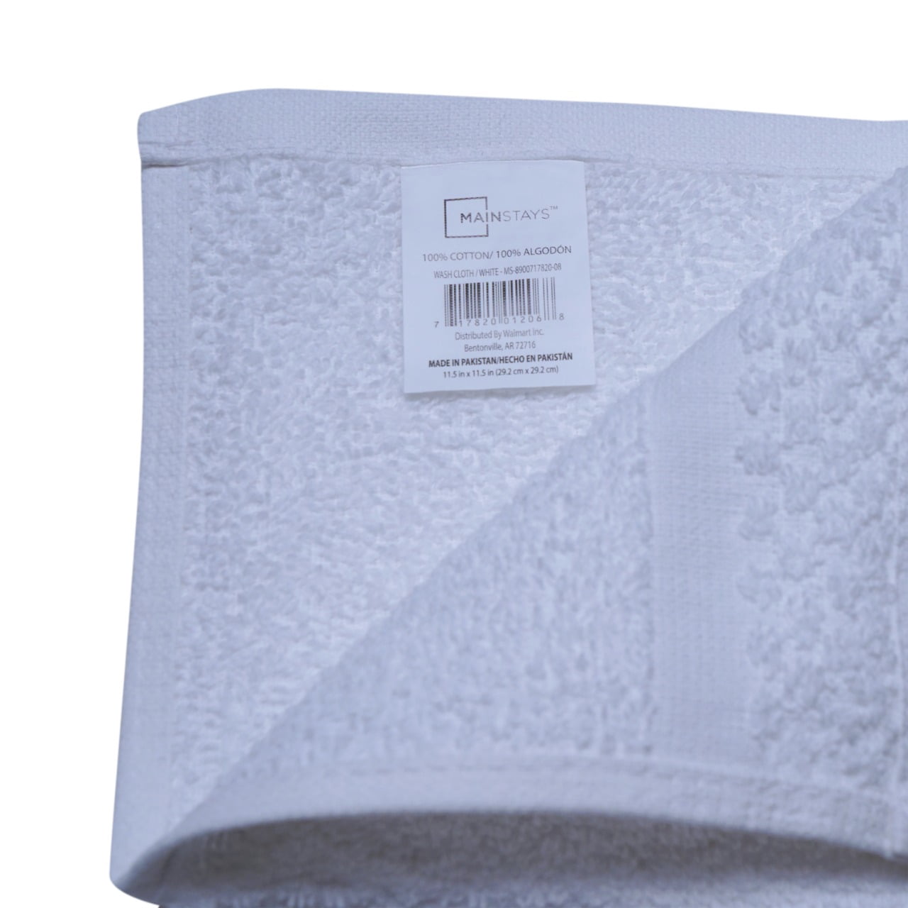 Mainstays Value Washcloth, White