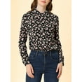 thumbnail image 6 of MODA NOVA Juniors Button Down Long Sleeve Ditsy Floral Shirt Black-Pink Floral XL, 6 of 7