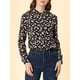 thumbnail image 5 of Camisa de mujer de botones INSPIRE CHIC con estampado floral, de manga larga, cuello de punta, top de oficina, negro-rosa floral, 5 of 8