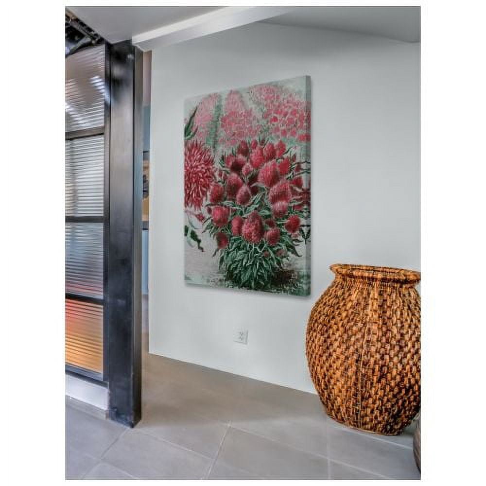 "Wool Flowers 2" Painting Print on Wrapped Canvas