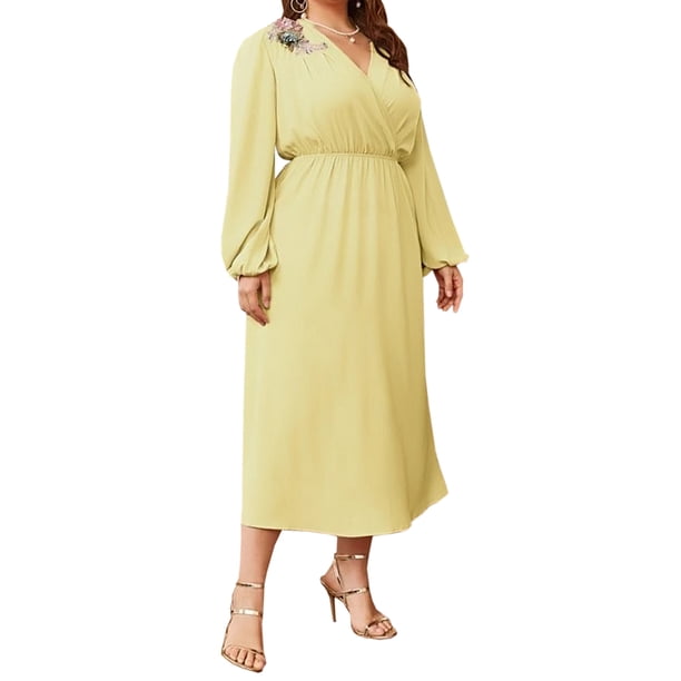 Vestido Largo De Seda De Morera Con Estampado Holgado