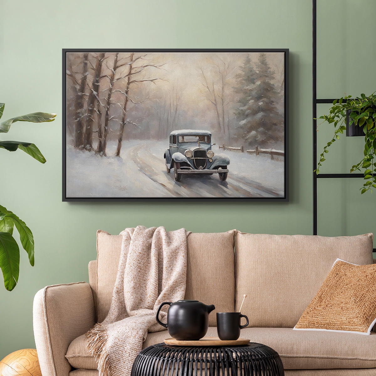 Vintage Landscape-CCIX By Wexford Home Framed in Black Wood Gallery Wrapped Canvas 17 in. x 25 in.