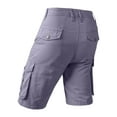 thumbnail image 4 of MIUOWANP Men's Casual Loose Fit Cargo Shorts with Multi Pocket Solid Color Cotton Button Zipper Half Pants Straight Pant Size L(6)Gray, 4 of 4