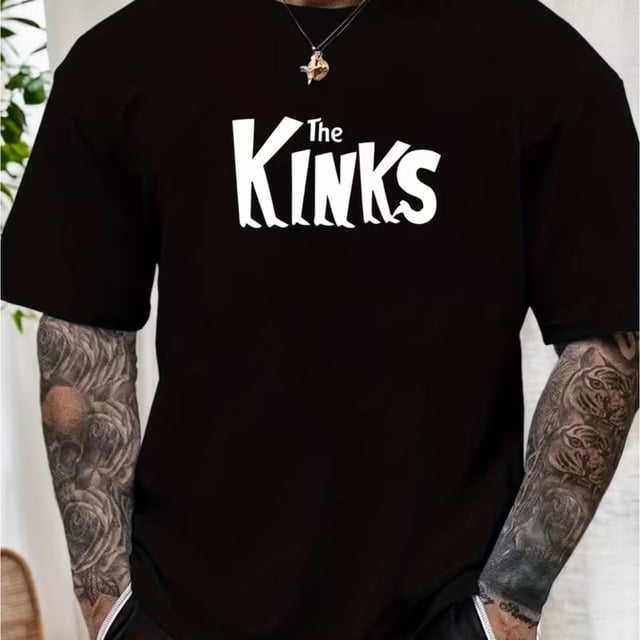 T-Shirt Graphique Vintage The Kinks pour Homme - Chandail à Thème Musical Officiel, Logo Emblématique, Chandail Léger d'Été Décontracté à Col Rond et Manches Courtes, Convient aux Concerts et au Port Quotidien, Blanc Pur avec