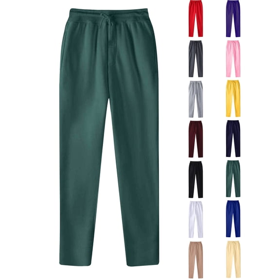 Mens Sweatpants with Pockets Drawstring Elastic Waist Solid Color Casual Sweat Pants Joggers Sweatpants for Men Sizes S-3XL