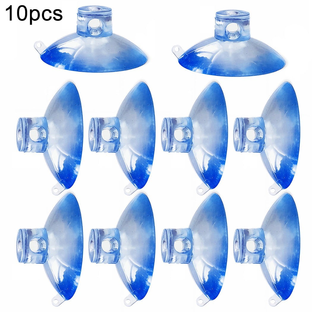 10x Dual Hang Suction Cups With Side Pilot Hole Plastic Rubber Suckers 