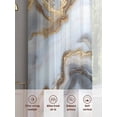 thumbnail image 3 of Modern White Gold Sheer Curtains for Living Room Bedroom Abstract Geometric Marble Printed Sheer Curtains 108 Inch Long 2 Panels Set Light Filtering Curtain Window Treatments Drapes for Dining Room, 3 of 6