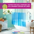 thumbnail image 3 of TOWN & COUNTRY PLAY Ciara Mod Colorblock Clear 100% PEVA Shower Curtain Liner with Anti-Rust Grommets, Waterproof, Mold & Mildew Resistant, Clear/Blue, 70"x72", 3 of 5