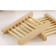 BeNat. 2-Pack. Natural Bamboo Tray. Wooden Soap Dish. Eco-Friendly. Biodegradable.