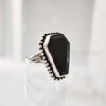 thumbnail image 3 of Coffin Shape Black Onyx Ring, Natural Black Onyx Ring, December Birthstone, Womens Ring, Coffin Ring, 925 Sterling Silver, Christmas, Handmade, Statement Jewelry, Coffin Shape Gemstone Ring, 3 of 7