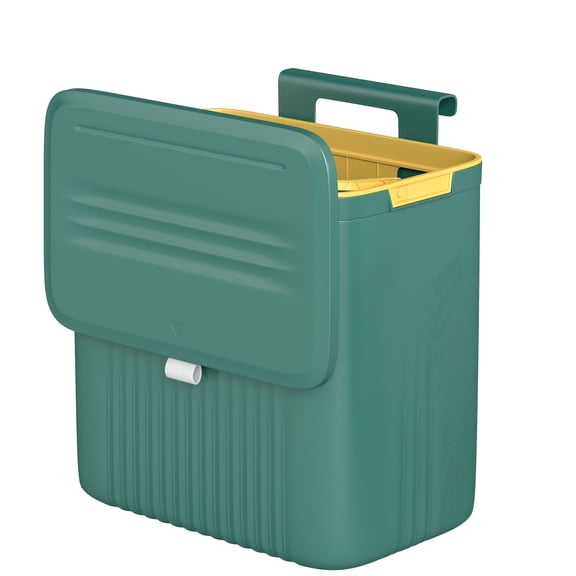 Lakwi 3 Gallon Kitchen Compost Bin, Plastic Hanging Trash Can with Lid