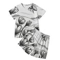 thumbnail image 1 of Children'S Short Sleeve Festival T Shirts With Rabbit And Chick Prints Top And Shorts Set（2 12Y） White 110/4 —5, 1 of 7