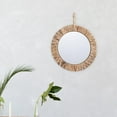thumbnail image 3 of Espejo decorativo de pared perfecl tejido de mimbre de paja, 3 of 8