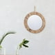 thumbnail image 3 of Espejo decorativo de pared perfecl tejido de mimbre de paja, 3 of 8