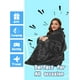 thumbnail image 4 of Manta con capucha portátil, muy cálida para mujeres y hombres, manta con capucha de gran tamaño con mangas y bolsillo gigante (negro), 4 of 5