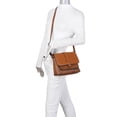thumbnail image 5 of Ampere Creations Lilly Women Medium Vegan Leather Flap Crossbody Bag - Brown, 5 of 6