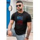 thumbnail image 1 of ABPHQTO Camiseta de manga corta ajustada con estampado de bandera estadounidense para hombre de color negro, 1 of 5