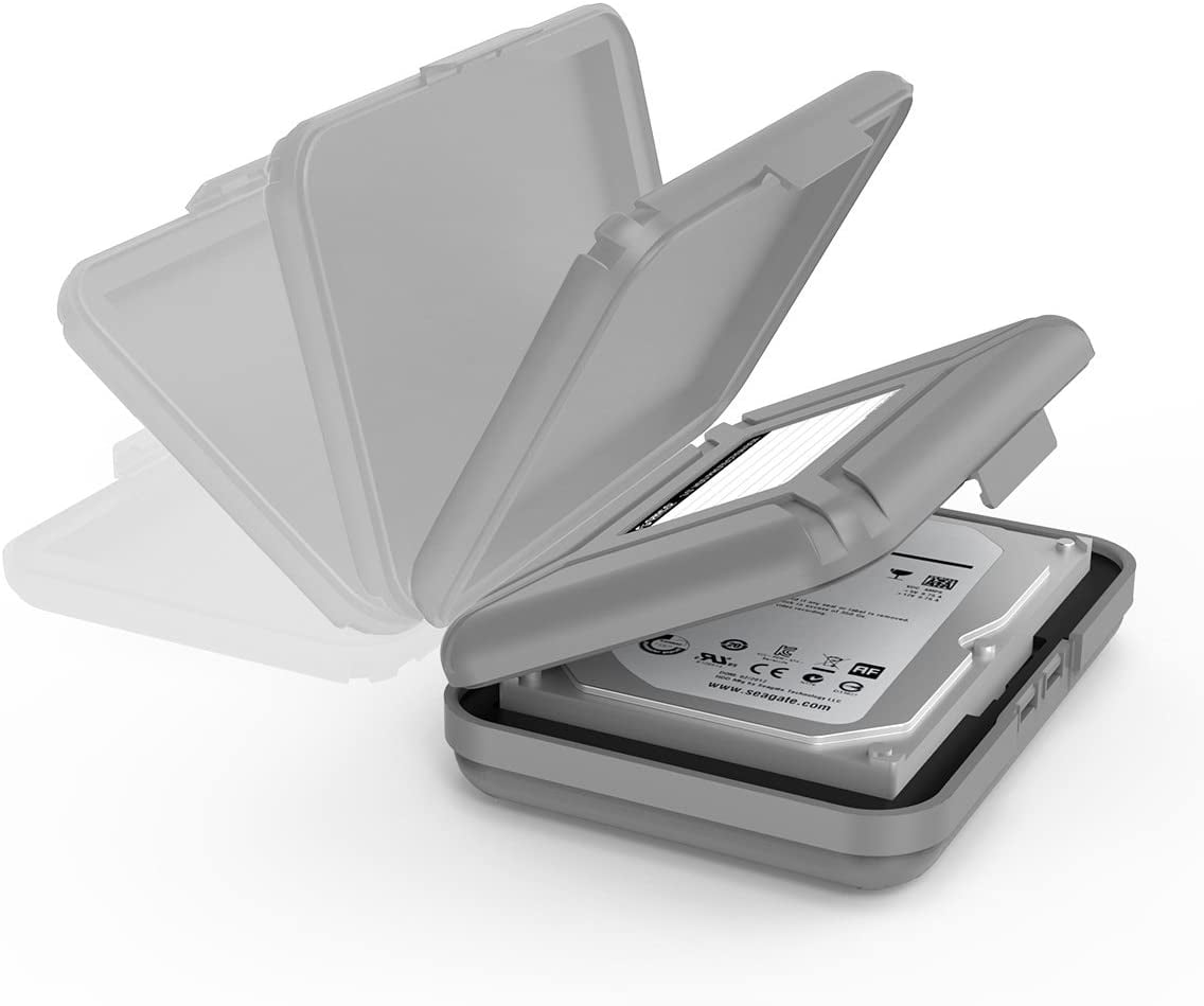 ORICO 5 Pack 3.5 Inch Hard Drive Organizer Box Built-in EVA Crash Pads Anti-Static Shockproof External HDD Storage Case