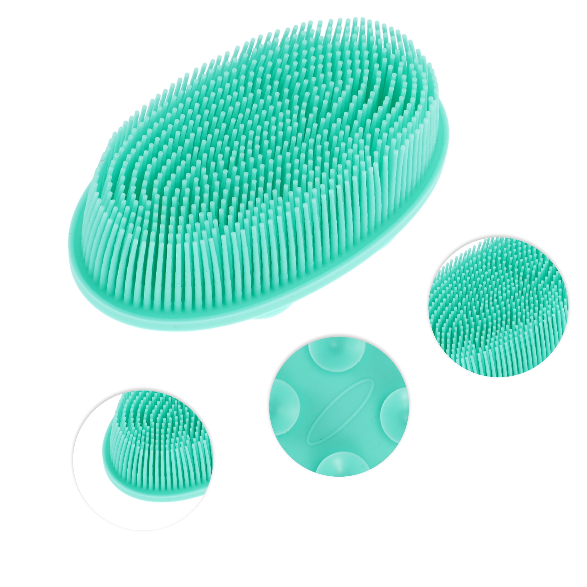 Unique Bargains Bath Brush Oval Back Scrubber for Shower Green
