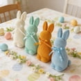 thumbnail image 6 of 1/2PCS Glitter Flocked Foam Rabbit Figurines, Easter Rabbit Statue with Bow Tie, Flocked Foam Rabbit Figurines,for Easter Spring Signs Centerpieces for Farmhouse Home Decor, 6 of 7