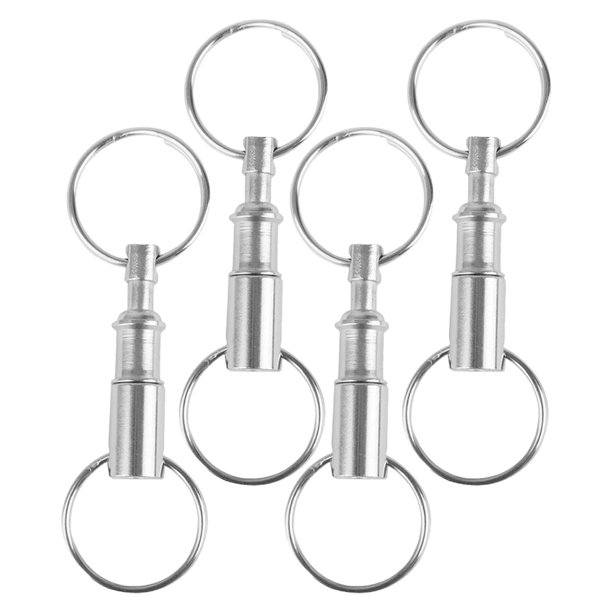unbranded 4Ud Llavero Plateado De Metal Con Doble Anilla Para Uso En Llaves Y Bolsos