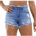 thumbnail image 2 of Fesfesfes Jeans for Women Pocket Solid Jeans Denim Pants Female Hole Bottom Casual Shorts, 2 of 7