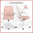 thumbnail image 2 of LYYHTY Mesh Office Chair, Ergonomic Desk Chair with Flip-up Arms & Lumbar Support, Height Adjustable Swivel Computer Chair with High Back for Home Office (Pink), 2 of 9