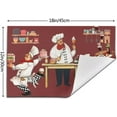 thumbnail image 3 of Chef Kitchen Print Place Mats Set of 4, Retro Chef Restaurant Kitchen Watercolor Art, Washable Fabric Placemats for Dining Table, Standard Size (18" L x 12" W), 3 of 6