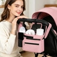 thumbnail image 6 of Universal Baby Stroller Organizer With Insulated Cup Holders & Non-Slip Secure Hooks Accessories, Baby Stroller Storage Accessories With Mesh Phone Bag Fits Most Strollers,Pink, 6 of 6