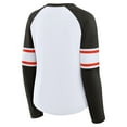 thumbnail image 3 of Women's Fanatics White/Brown Cleveland Browns Redzone Blitz Package Raglan Lace-Up V-Neck Long Sleeve T-Shirt, 3 of 3