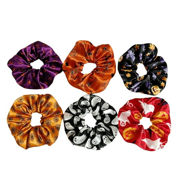 Yoyauz 6PCS Halloween Elastic Headbands For Ladies And Girls With Colorful Pumpkin Demon Halloween Hair Accessories