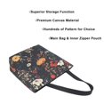 thumbnail image 3 of FORMRS Womens Canvas Tote Bag with Zipper Inner Pocket Shoulder Handbag, Black Floral Pattern, 3 of 7