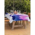 thumbnail image 3 of Outdoor Tablecloth with Umbrella Hole for Patio/Picnic/Party/Camping, Purple Pink Forest Waterproof Table Cloth Rectangle Table Cover Washable, Ombre Tree Abstract Art (60"x 102"), 3 of 8