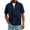Navy, variant on SRZYMJ Mens Quarter Zip Polo Shirts Knit Textured Casual Short Sleeve Shirt Lightweight Golf Tops