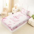 thumbnail image 4 of Manfei Ribbon Bow Knot Personalized Initial L Twin Sheet Sets 3pcs for Girls Women,Kids Teens Pink Bow Shabby Chic Bedding,Lightweight Room Decor, 4 of 5