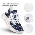 thumbnail image 3 of Navy Blue White Square Lattice Triangle Geometric Walking Shoes for Men Woman Lightweight Tennis Fashion Elastic Sports Shoes Cushion Basketball Shoes, 3 of 7