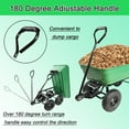 thumbnail image 3 of Folding Garden Dump Truck Cart – Heavy Duty Steel Frame, 10" Pneumatic Tires, 300 lbs Capacity, 75L Poly Body, Grass Green Yard & Garden Utility Wagon, 3 of 9
