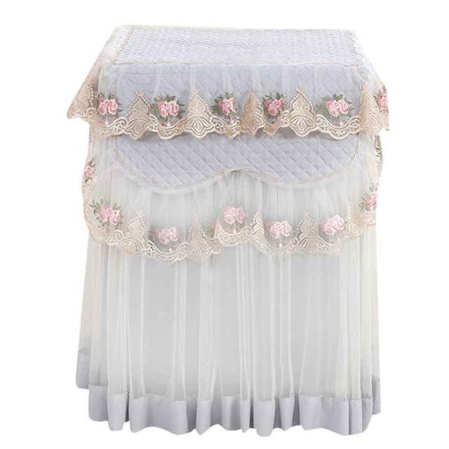 ZTTD Housse de Machine à Laver, Étui de Protection Imperméable et Anti-Poussière pour Laveuse, Housse de Machine à Laver en Dentelle Florale