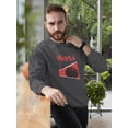 thumbnail image 2 of Abstract Red World Rave Style Sweatshirt Men -Image by Shutterstock, Male Small, 2 of 4