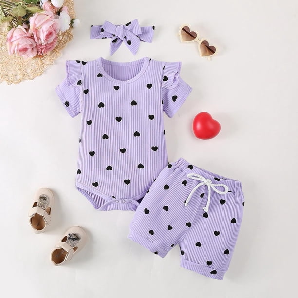 Conjuntos de blusa y camisa de cuello redondo y manga corta con estampado de colores para niña, mono de cuello redondo y manga larga con cintura elástica, pantalones estampados y diadema, conjunto de