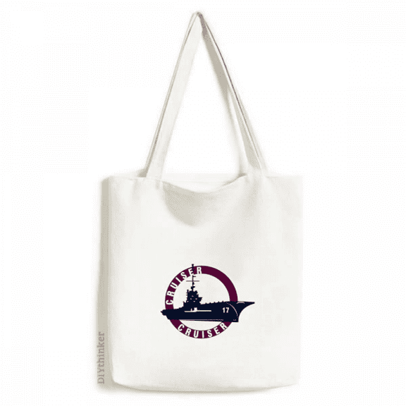 Cruiser Military Operations Ocean Tote Canvas Bag Shopping Satchel Casual Handbag