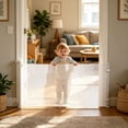 thumbnail image 3 of Retractable Pet Safety Gate, Adjustable Mesh Barrier for Dogs & Cats, No-Drill Indoor Gate for Stairs, Doorways, Home Safety, Puppy Containment (59x31.5IN), 3 of 4